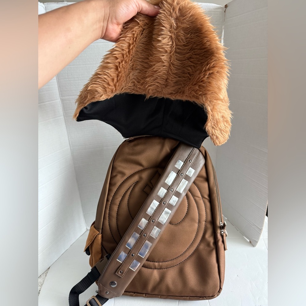 Disney Store Star Wars Chewbacca School Backpack Cosplay Bag with Removable Hood - Picture 7 of 14